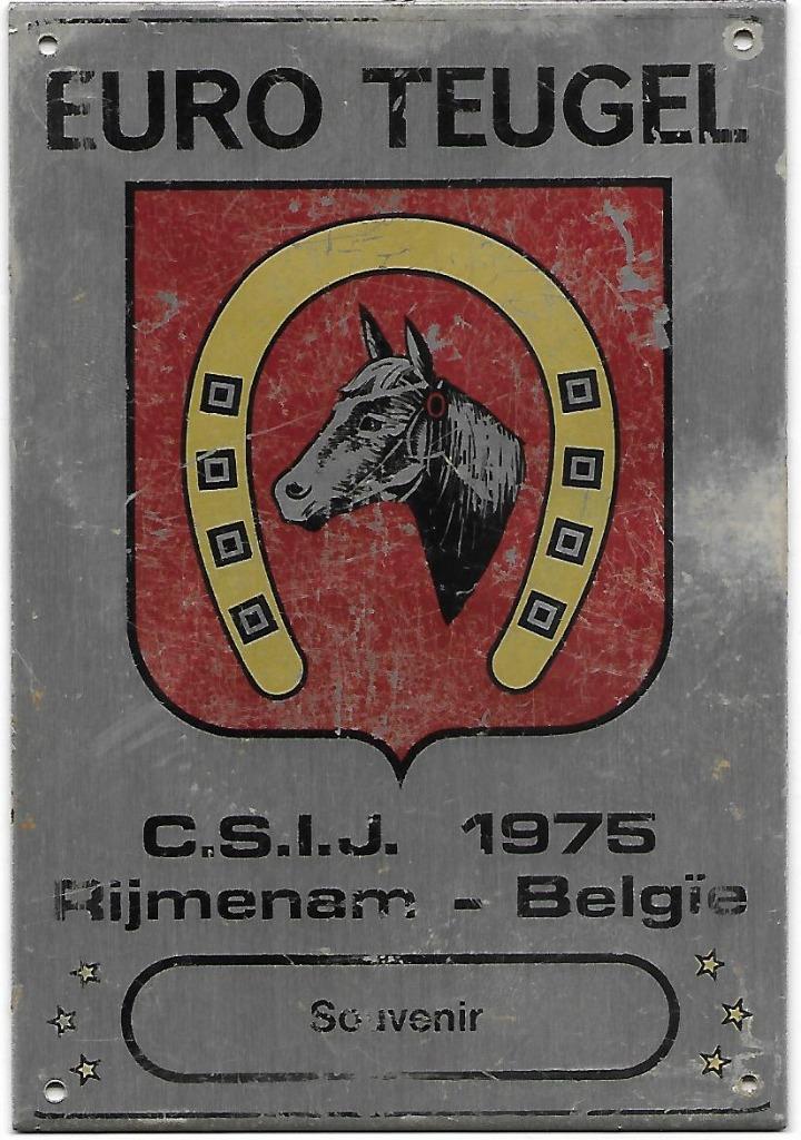 plaque murale aluminium C.S.I.J. Rijmenam 1975 Euro rêne, Enlèvement ou Envoi