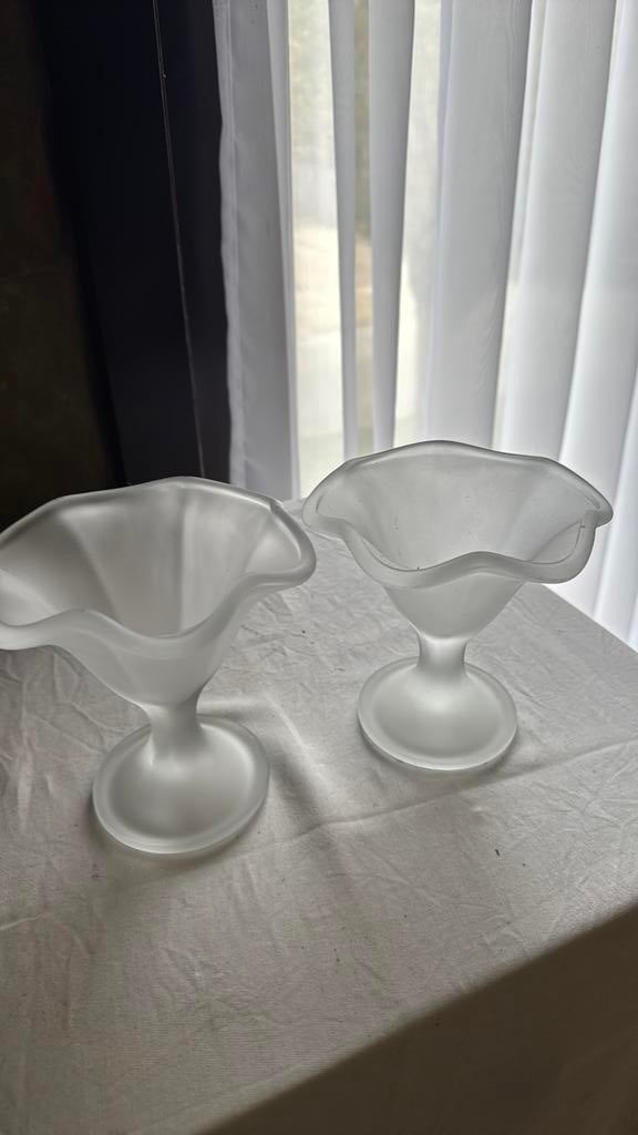 27 ijscoupes frosted glas, Ophalen, Zo goed als nieuw, Glas