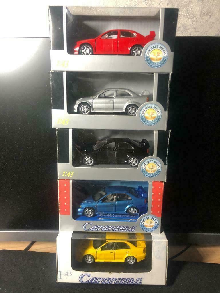 CARARAMA 5x Mitsubishi Lancer Evolution VI, Hobby & Loisirs créatifs, Voitures miniatures | 1:43, Comme neuf, Voiture, Enlèvement ou Envoi