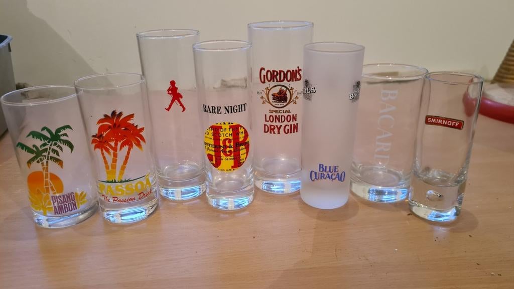 Vintage retro glazen uit de jaren '90, Verzamelen, Glas en Drinkglazen, Ophalen of Verzenden, Gebruikt