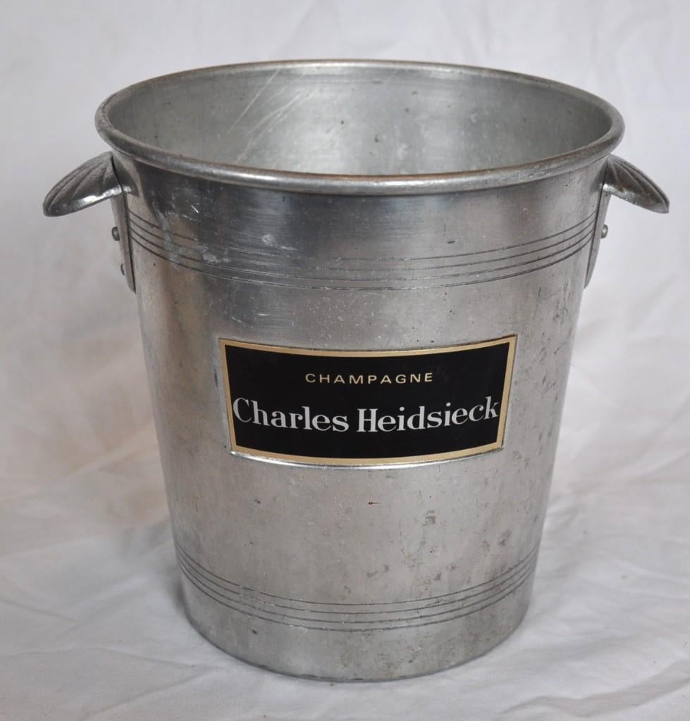 seau a champagne aluminium pub carles heidsieck, Maison & Meubles, Seaux, Enlèvement ou Envoi, Utilisé, Aluminium