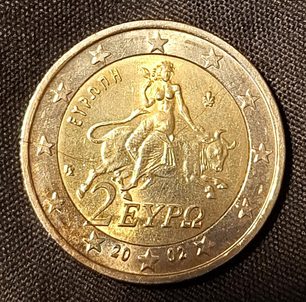 Griekse munt - 2 euro - 2002, Postzegels en Munten, Verzenden, Griekenland, 2 euro, Losse munt
