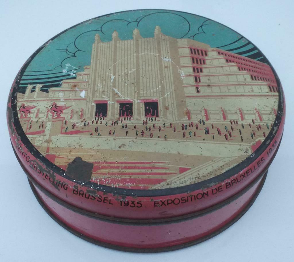 ronde blikken doos Expo Bruxelles 1935, Ophalen of Verzenden, Gebruikt, Overige, Overige merken