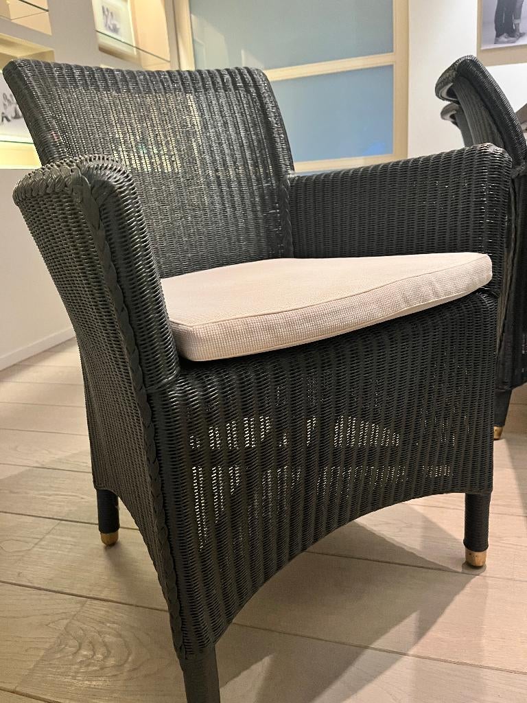 Set van 6 lounge stoelen Castle Loom, Huis en Inrichting, Stoelen, Ophalen, Gebruikt, Blauw, Riet of Rotan