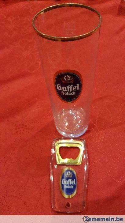 Verre + ouvre bouteille Gaffel Kölsch, Neuf