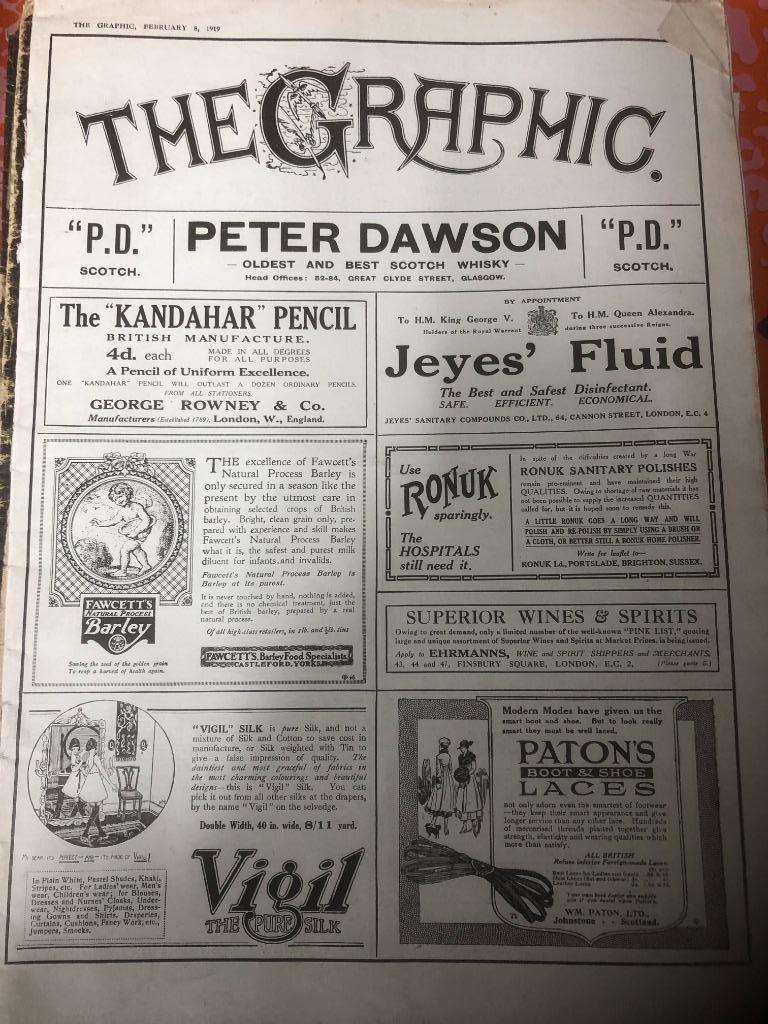 magazine The Graphic Feb8, 1919, Ophalen, Gelezen, Krant