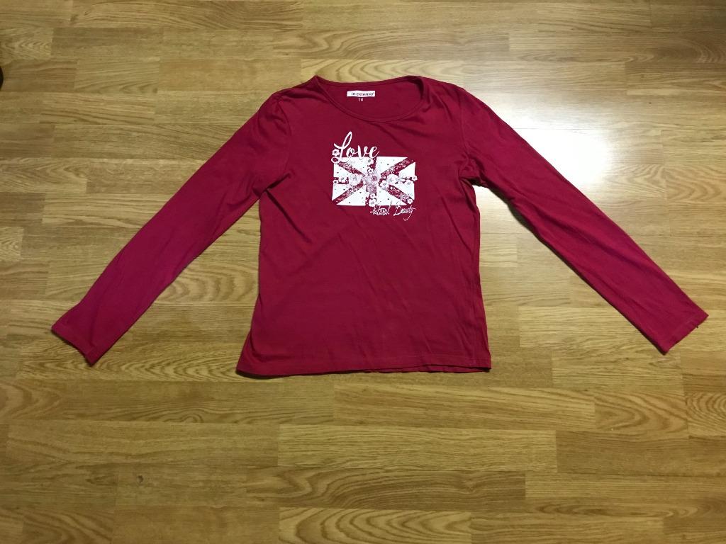 Rode t- shirt met lange mouwen voor meisjes 14 jaar, Kinderen en Baby's, Gebruikt, Inextenso, Shirt of Longsleeve, Verzenden