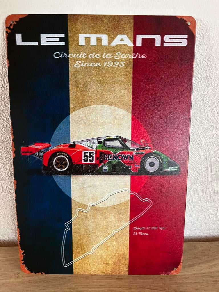 Metalen plaat van Le Mans, Verzamelen, Ophalen of Verzenden, Zo goed als nieuw