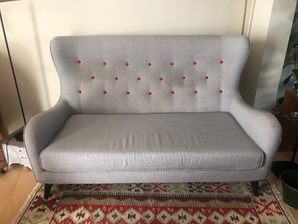 Canapé design et son pouf, Moins de 75 cm, Comme neuf, Enlèvement, Deux personnes