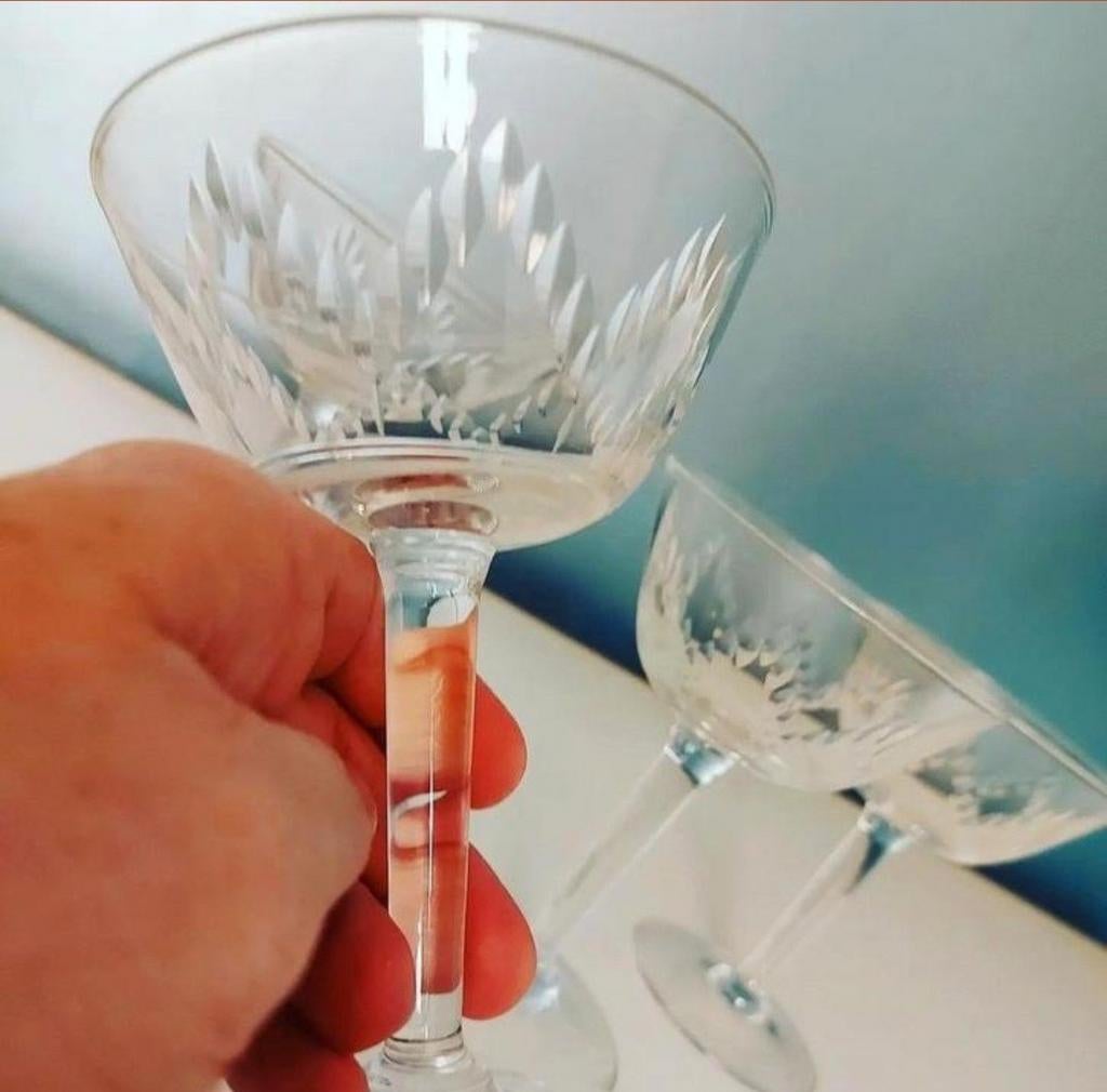 3 champagnecoupes in kristal, Ophalen of Verzenden