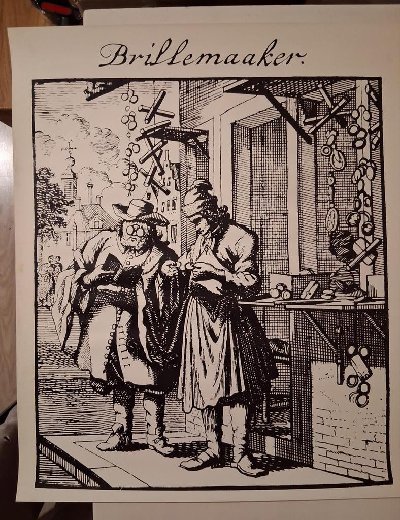 Kunstafdruk van "Brillemaaker"., Ophalen of Verzenden