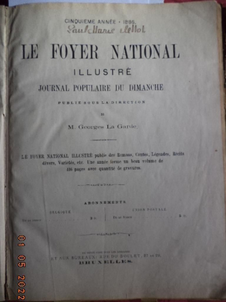'Le Foyer national illustré - Journal populaire...'.Bxl.1886, Ophalen of Verzenden, Gelezen, Krant