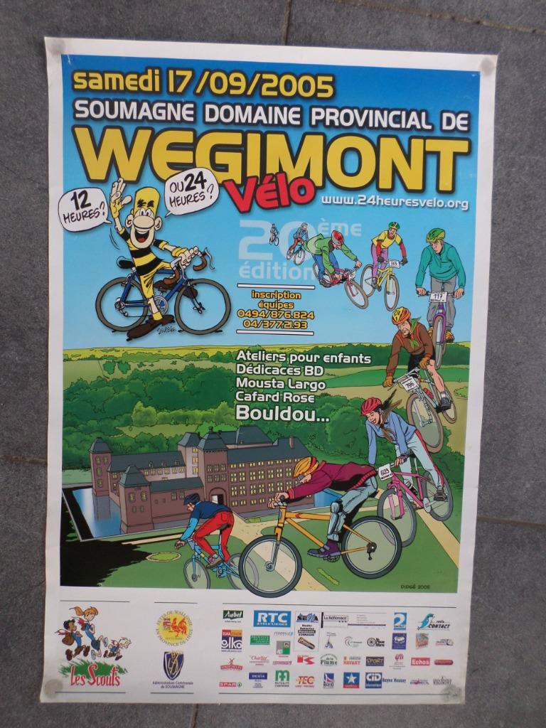 Wégimont vélo (Didgé) - affiche 60x40 - 2005, Enlèvement ou Envoi, Rectangulaire vertical, A1 jusqu'à A3, Utilisé