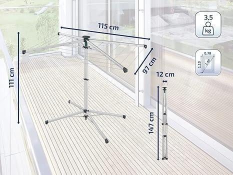 staand droogrek met 4 linnen armen | GRATIS LEVERING, -, Verzenden, -, LEIFHEIT