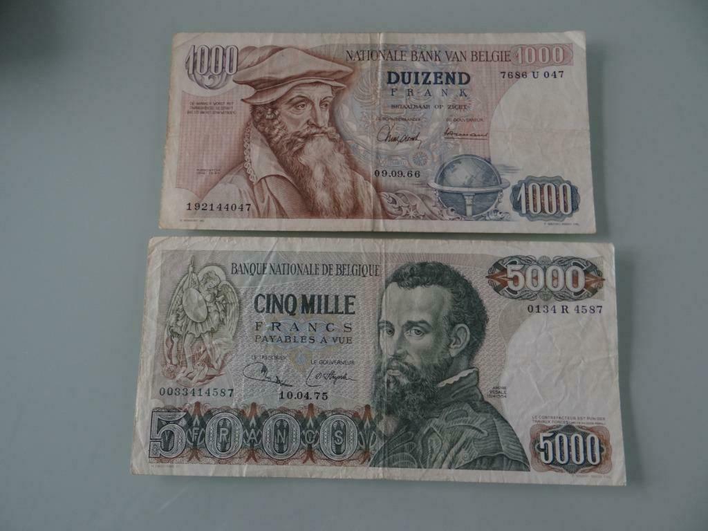 1000 + 5000 fr belge, Collections, Enlèvement ou Envoi