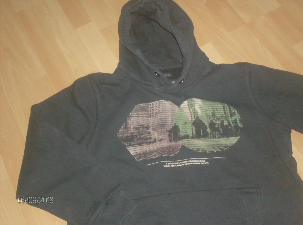 trui met kap zwart merk quarterback - maat L = S SLIM FIT, Enlèvement ou Envoi, Porté, Taille 46 (S) ou plus petite, JBC