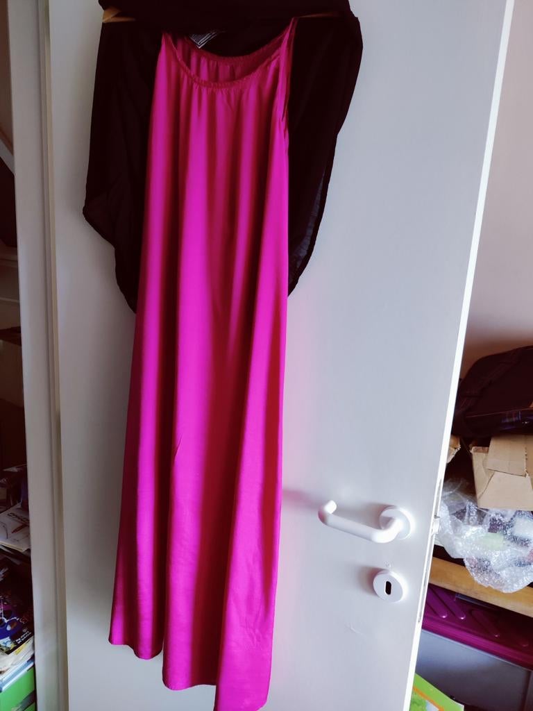 Roze-zwarte galajurk, Galajurk, Ophalen of Verzenden, Zo goed als nieuw, Roze