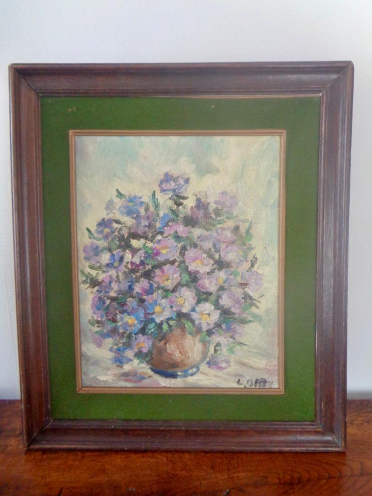 Peinture à l'huile « Violettes » de L. Otten, Enlèvement
