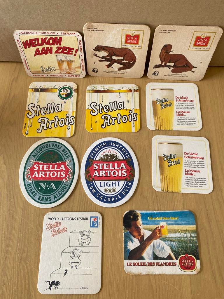 Bierviltjes Stella Artois (11 stuks), Verzamelen, Ophalen, Stella Artois