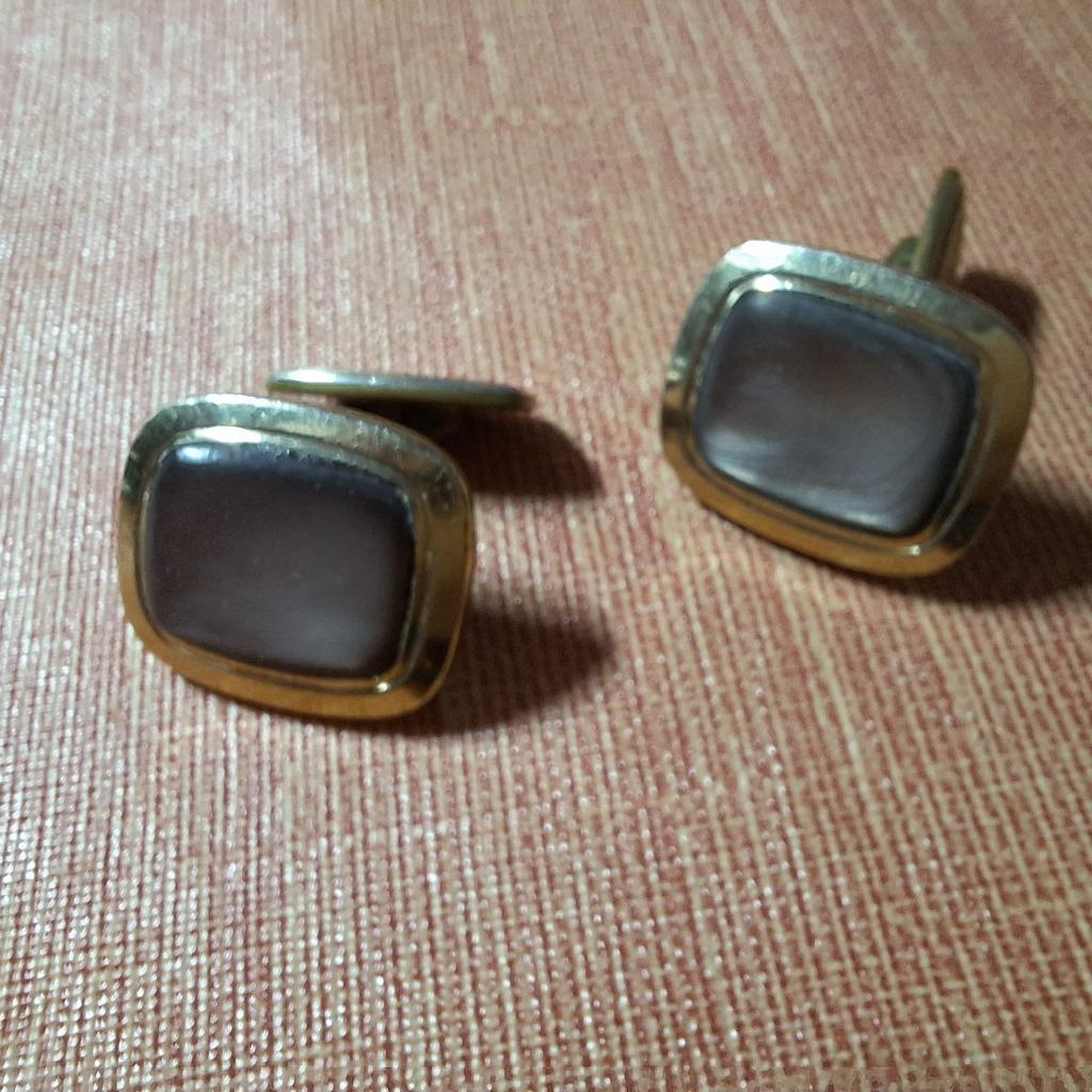 Paire de boutons de manchette vintage, Bijoux, Sacs & Beauté, Boutons de manchette, Envoi, Utilisé, Pierre, Doré