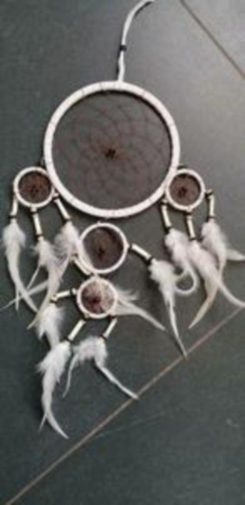Attrape rêve blanc taille moyenne bon état, Collections, Porte-clés, Comme neuf, Enlèvement ou Envoi