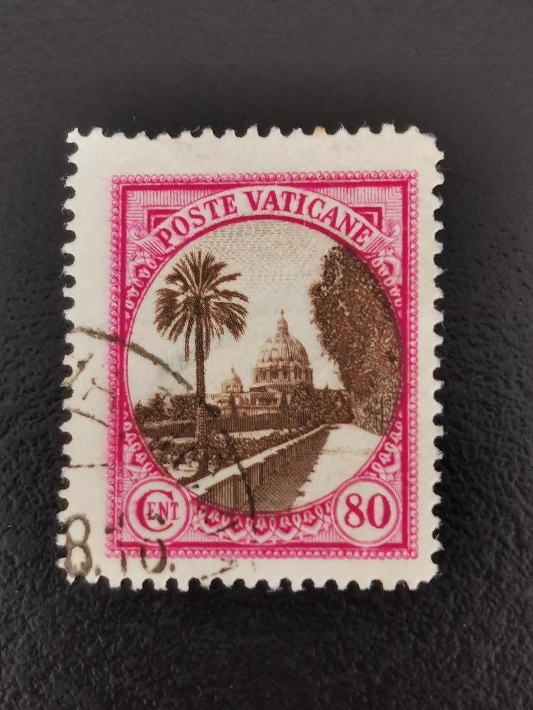 Vaticaanstad 1933 - tuin van Vaticaan, Sint-Pietersbasiliek, Ophalen of Verzenden, Gestempeld