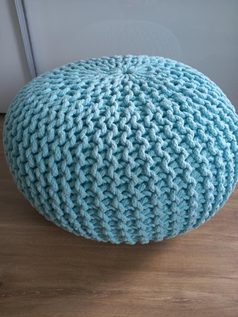 Poef turquoise, Huis en Inrichting, Ophalen, Gebruikt