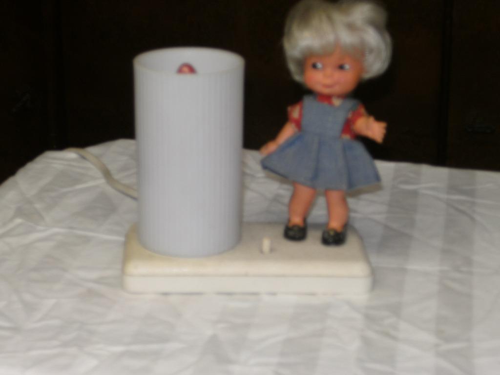 Vintage nachtlampje met popje, Ophalen, Gebruikt, Lamp