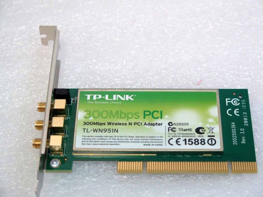 Adaptateur PCI sans fil N TP-Link TL-WN951N 300 Mbps, Enlèvement ou Envoi, Utilisé, Interne, TP-Link