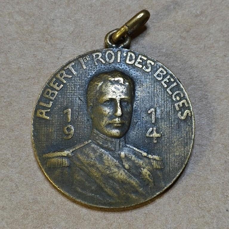Médaille Albert Ier, roi des Belges, 1914, Première Guerre m, Enlèvement ou Envoi, Bronze