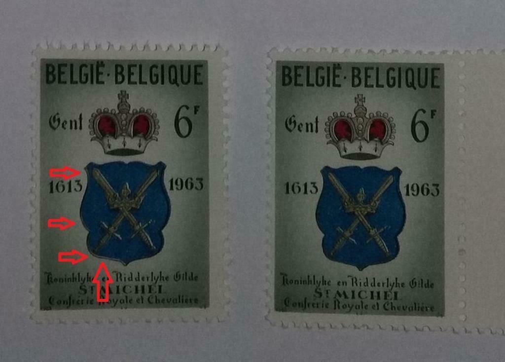 Postzegel witte rand van het wapen Gentse Gilde Curiositeit, Ophalen of Verzenden, Frankeerzegel, Postfris