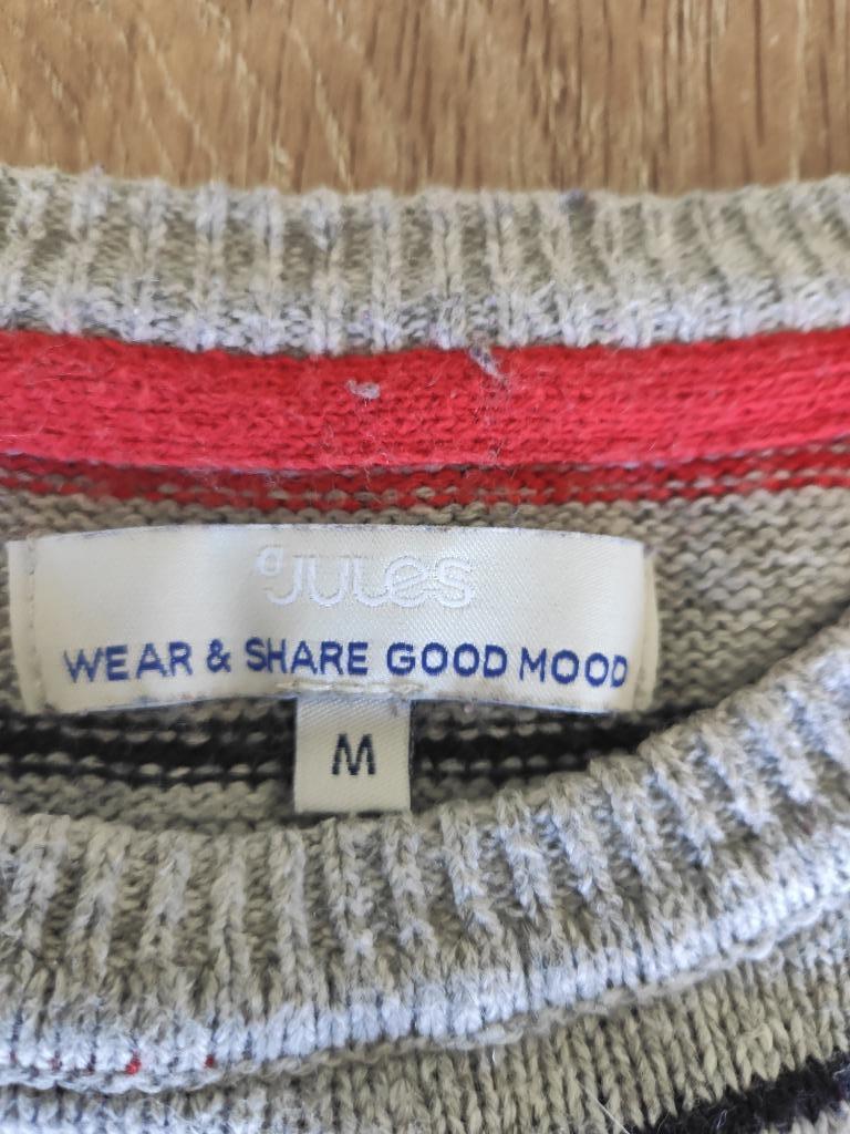 Grijze trui gestreept Jules maat M, Kleding | Heren, Ophalen, Jules, Maat 48/50 (M), Grijs