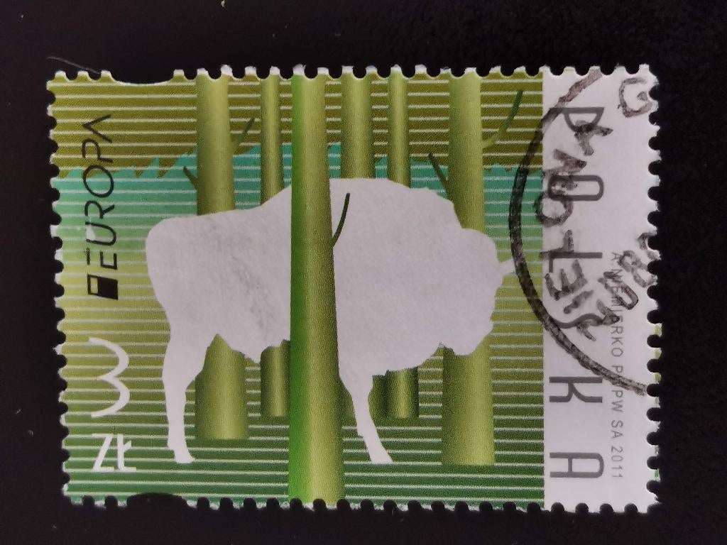 Polen 2011 - wilde dieren - bizon, Ophalen of Verzenden, Polen, Gestempeld