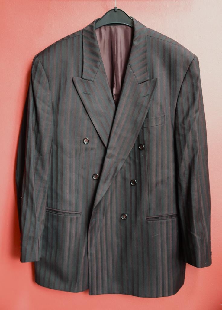 M102. Blazer homme XXL – Roy Robson – noir rayé bordeaux, Enlèvement ou Envoi, Autres tailles, Porté, Roy Robson