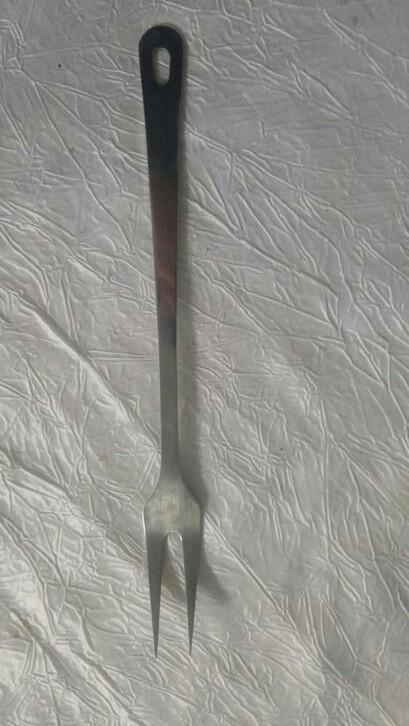 Vintage Fourchette à viande 34cm 18/0, Maison & Meubles, Enlèvement ou Envoi, Utilisé