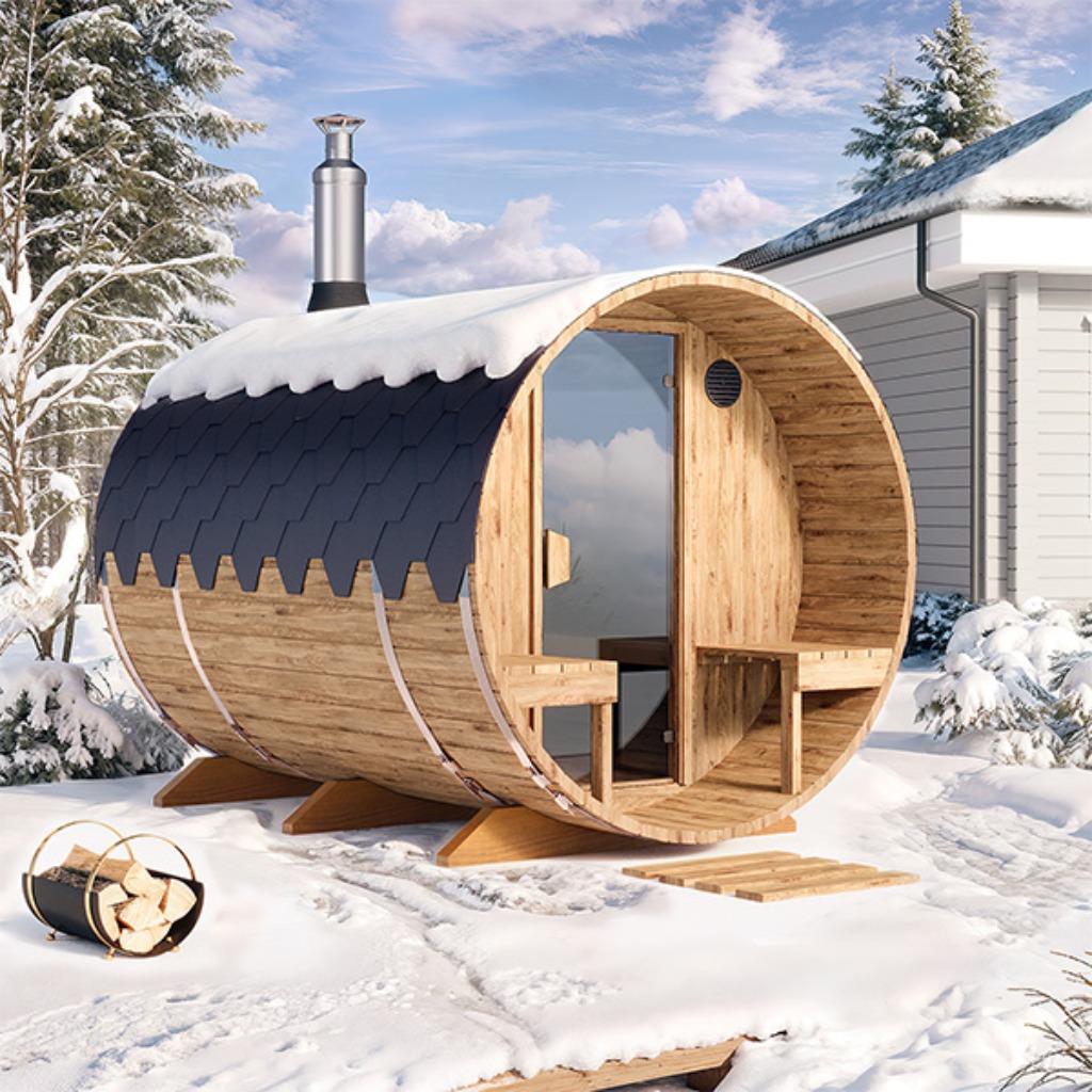Buiten Barrelsauna 280cm Thermowood, Ophalen of Verzenden, Nieuw