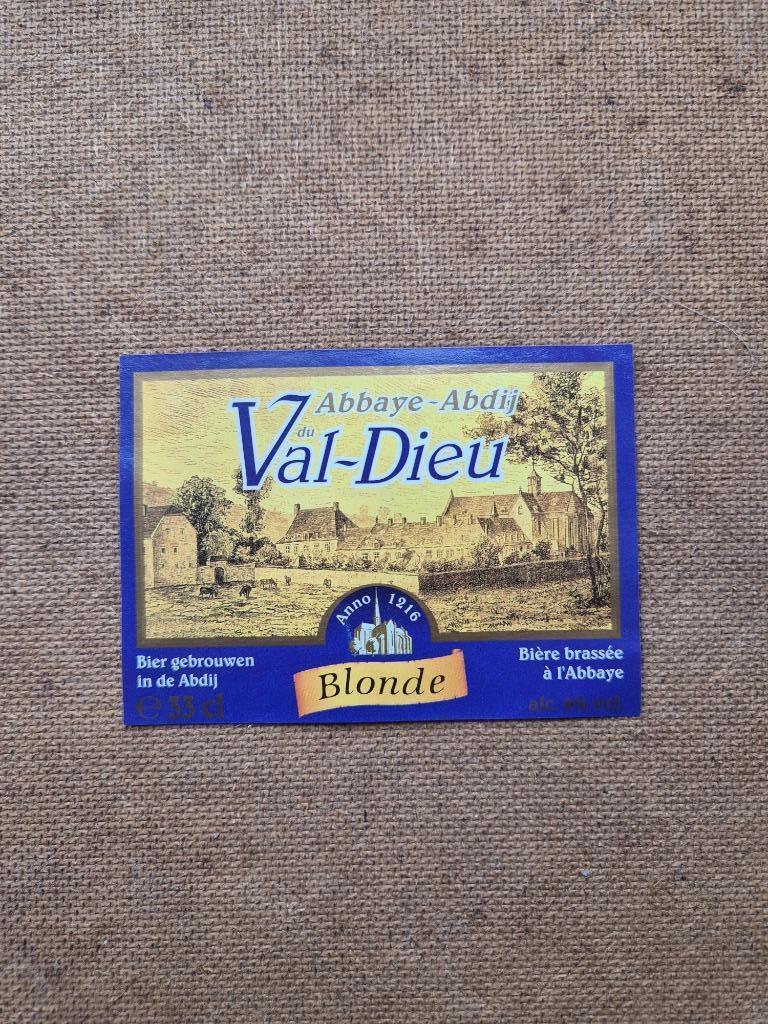Etiquette Abbaye - Abdij du Val-Dieu blonde, Collections, Marques de bière, Enlèvement ou Envoi, Utilisé, Autres types, Autres marques