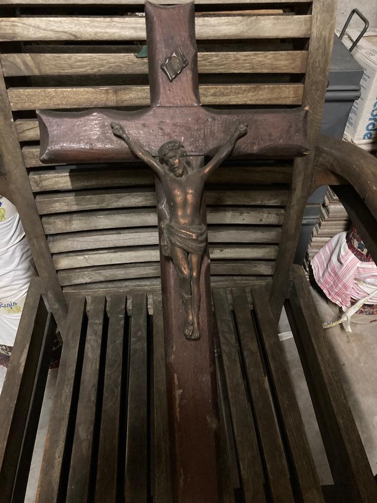 Christus aan het kruis , antieken koperen kruisbeeld, Enlèvement