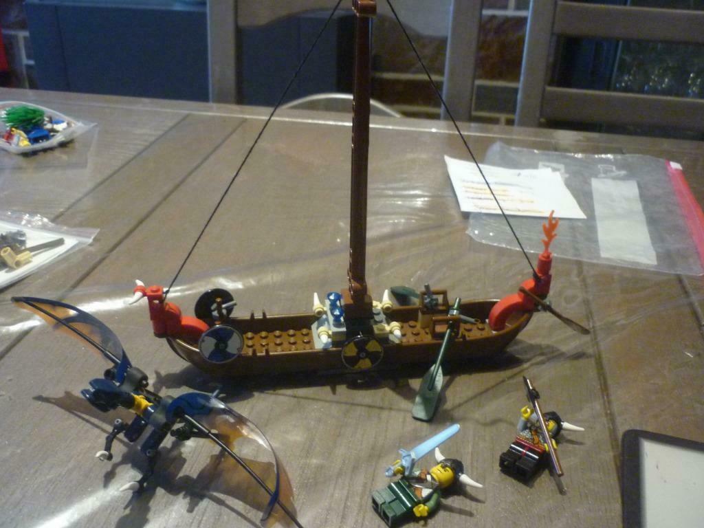 lego 7016 viking boat again st the wyvern dragon, Enlèvement ou Envoi, Utilisé, Ensemble complet, Lego