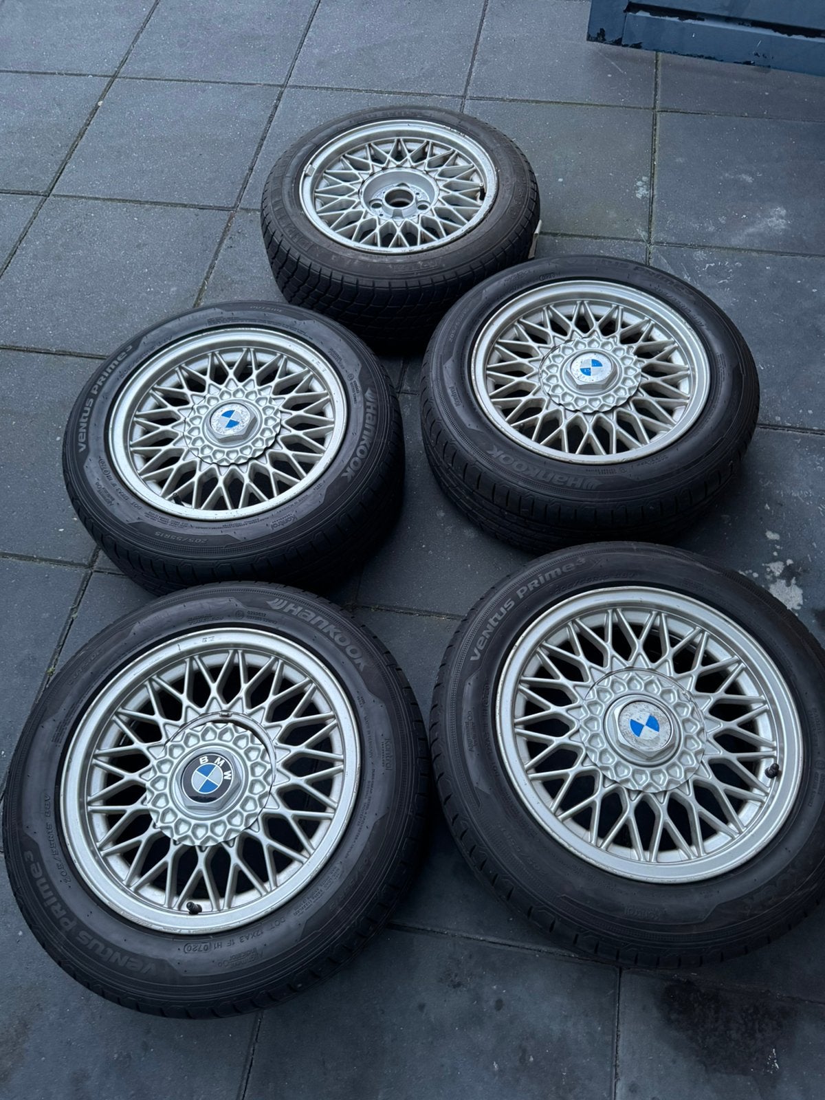BMW e30 BBS kruisspaak velgen 15 inch met reserve wiel, Auto-onderdelen, Banden en Velgen, Ophalen, 15 inch, Band(en)