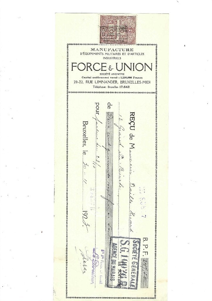 Ancien reçu 1923, Envoi, Utilisé
