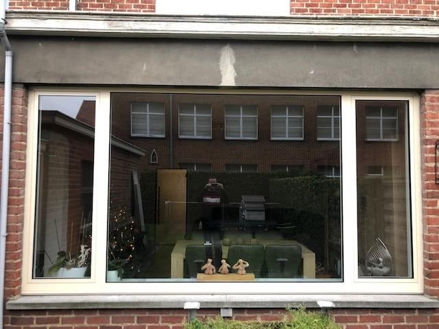 Groot vast raam met 2 draai- kiepramen, Doe-het-zelf en Bouw, Ophalen, Gevelraam of Ruit, Gebruikt, Dubbelglas