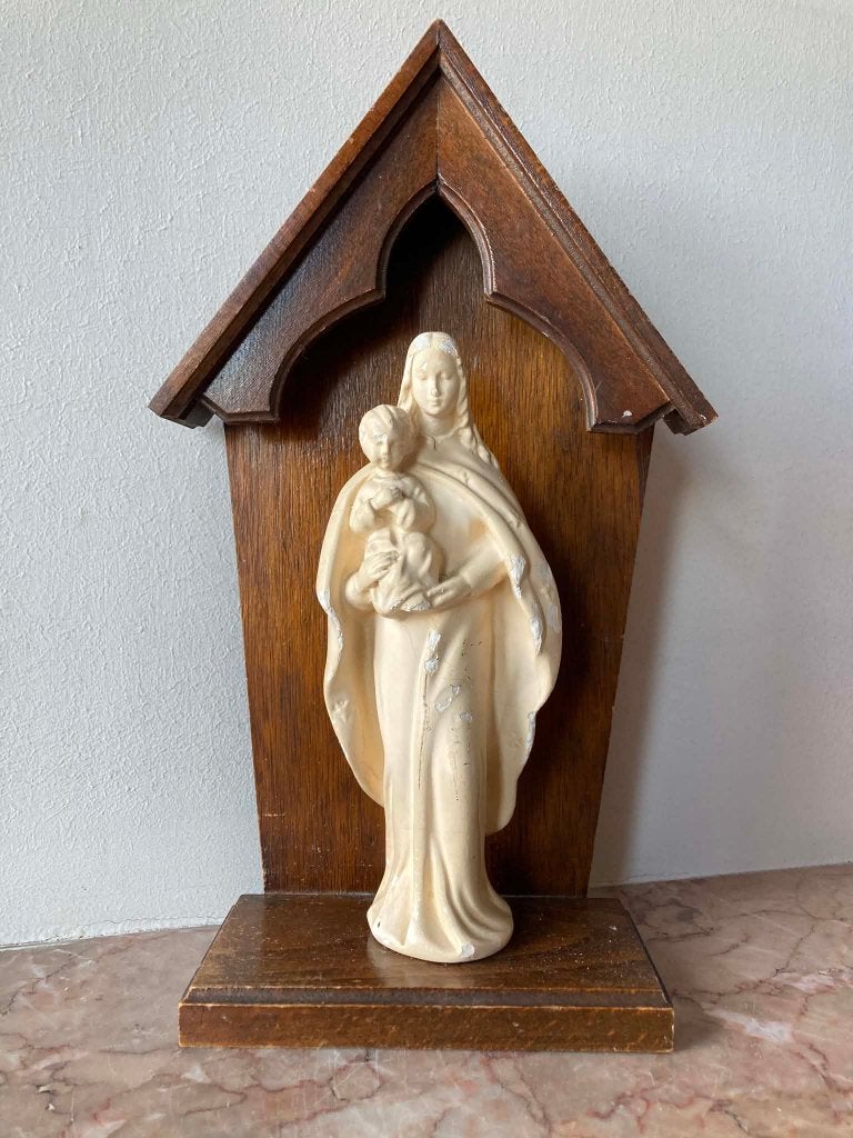 Kapel met beeld Maria met Kind (33 cm), Antiek en Kunst, Ophalen of Verzenden