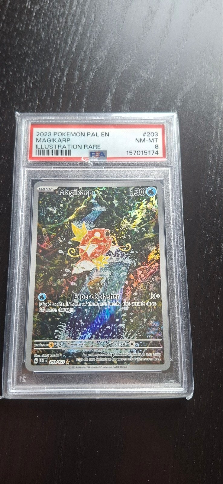 Psa 8 PALDEA EVOLVED #203 MAGIKARP ILLUSTRATION RARE, Ophalen of Verzenden