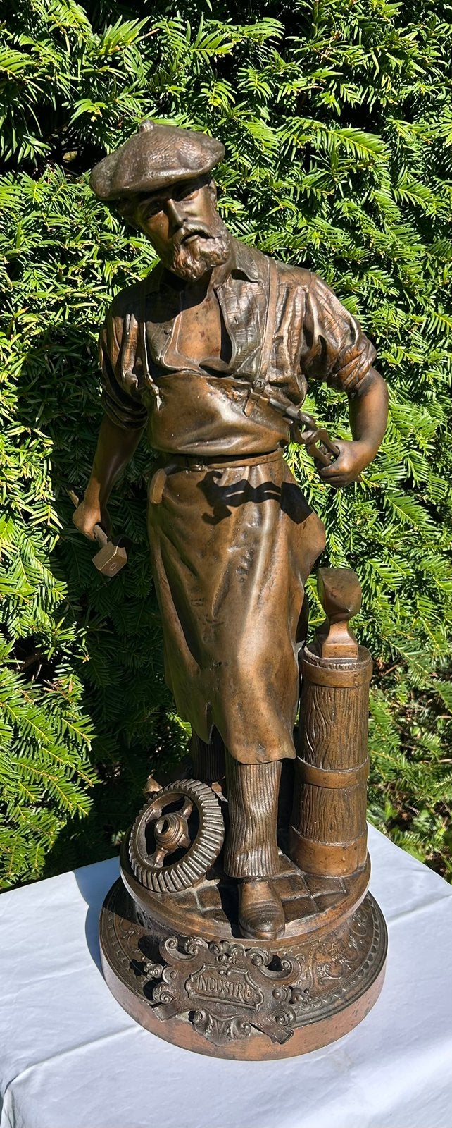 Statue ancienne Arthur Waagen — « Industrie » — 62 cm, Antiquités & Art, Enlèvement