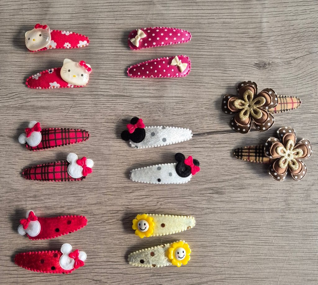 Lot 7 paar nieuwe zelfgemaakte haarspeldjes, Enfants & Bébés, Accessoires de mode pour enfants, Neuf, Enlèvement ou Envoi, Multicolore