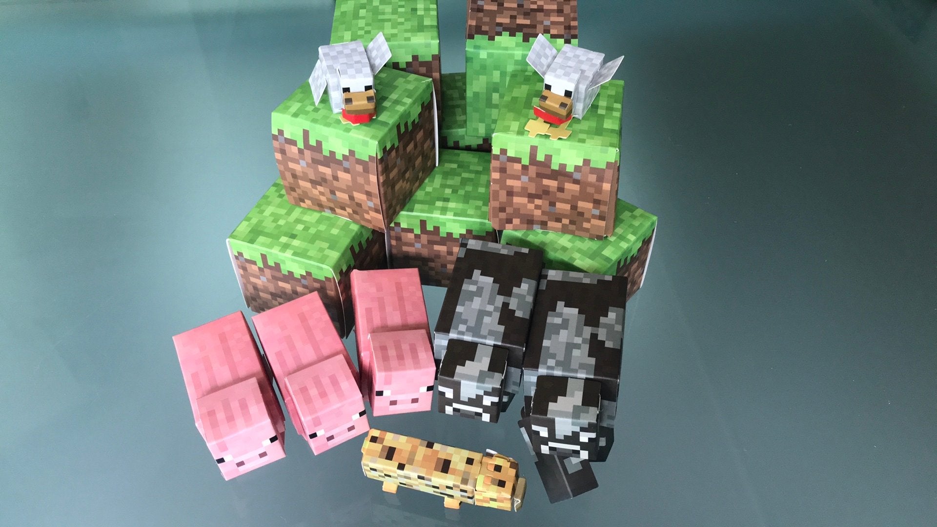 Minecraft figuurtjes van stevig papier/karton, Verzamelen, Ophalen, Gebruikt