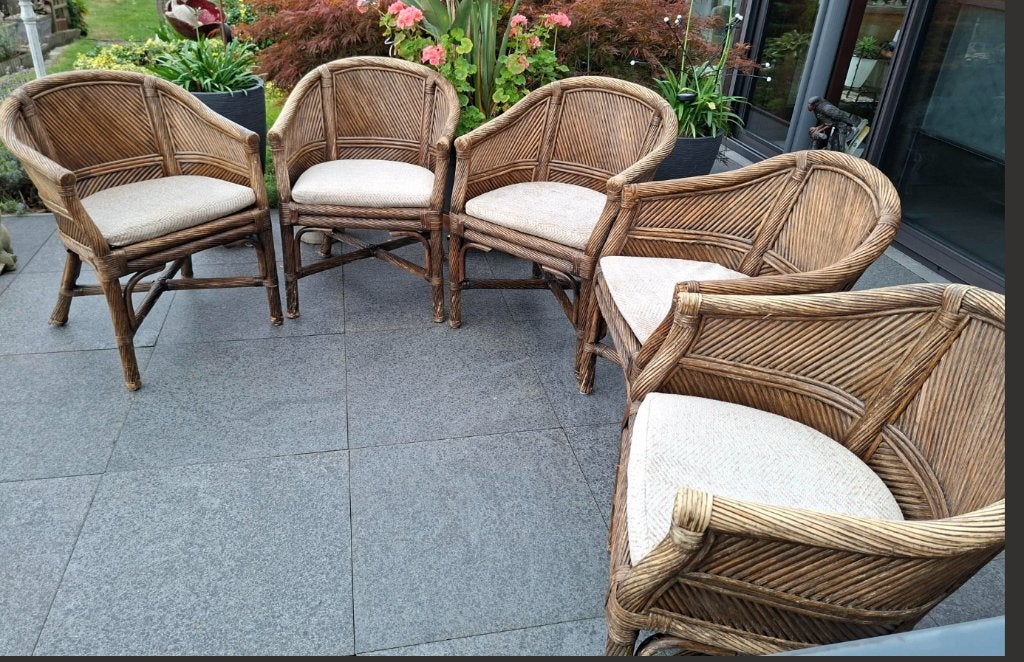 ROTAN TUIN/TERRAS  SET, Ophalen, 5 zitplaatsen, Gebruikt, Rotan