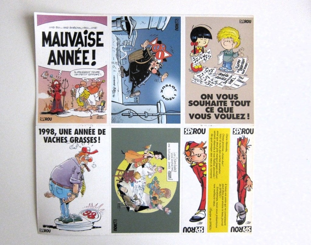 5 CP + 2 marque-pages supplément du Spirou 3113 (1997), Livres, Plusieurs BD, Enlèvement ou Envoi, Comme neuf, Divers auteurs