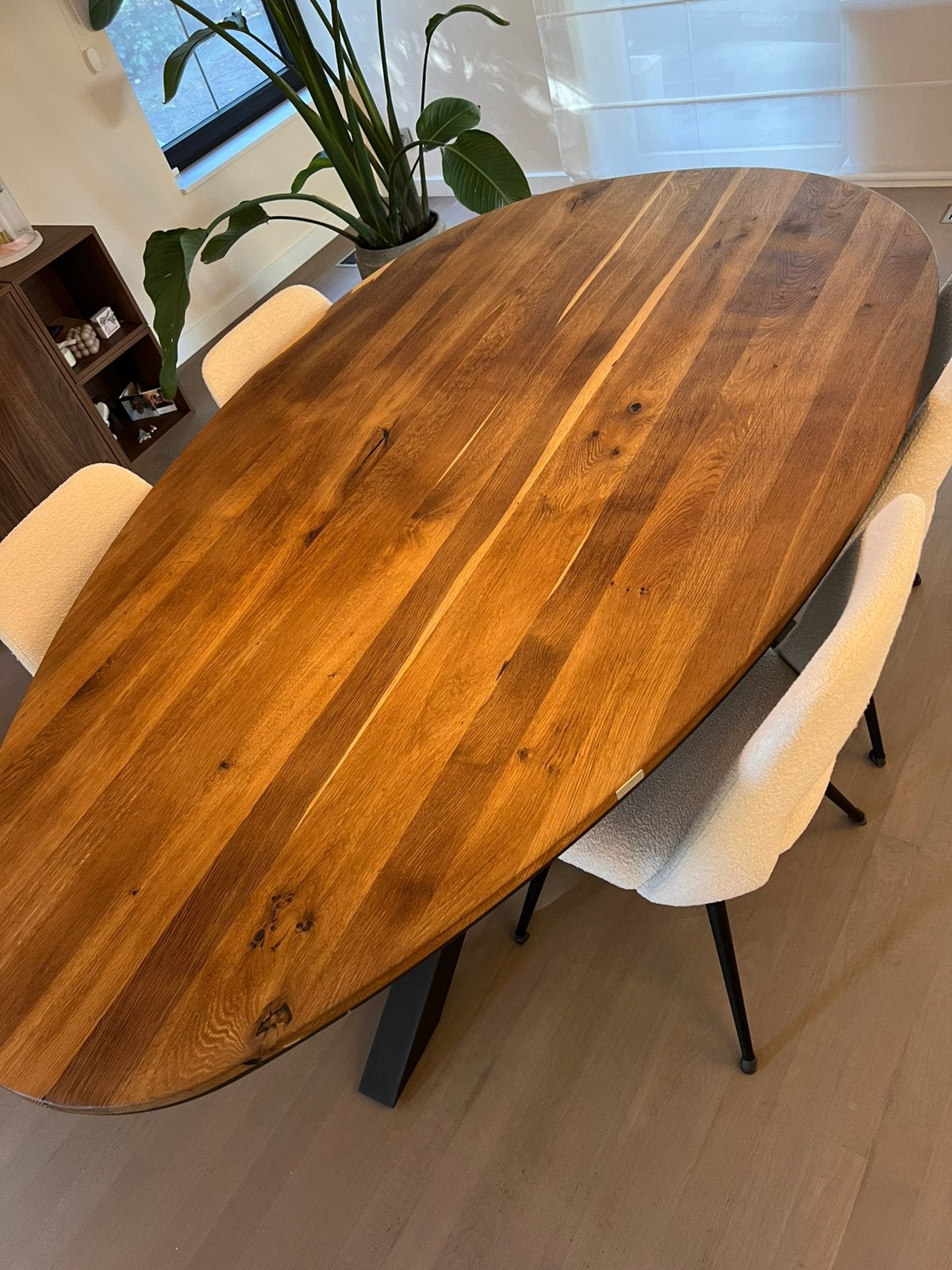 Xooon Colombo tafel eik 200x180 ovaal, Huis en Inrichting, Ophalen, 100 tot 150 cm, Eikenhout, Zo goed als nieuw